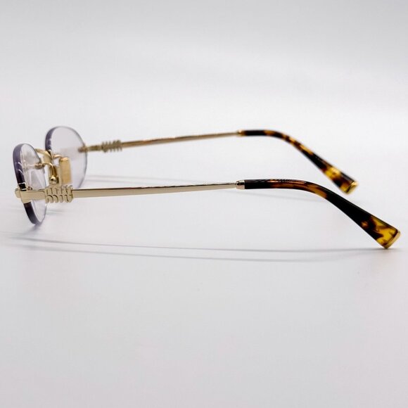 NEW MIU MIU SUNGLASSES MUA54S 5AK08N OVAL GOLD/CLEAR WOMEN MU A54S SMU A54 main image 10